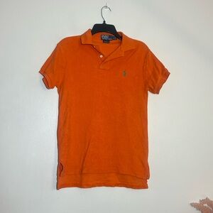 Ralph Lauren Polo Vintage Orange Terry Towel Cloth Short Sleeve Polo Shirt Mens